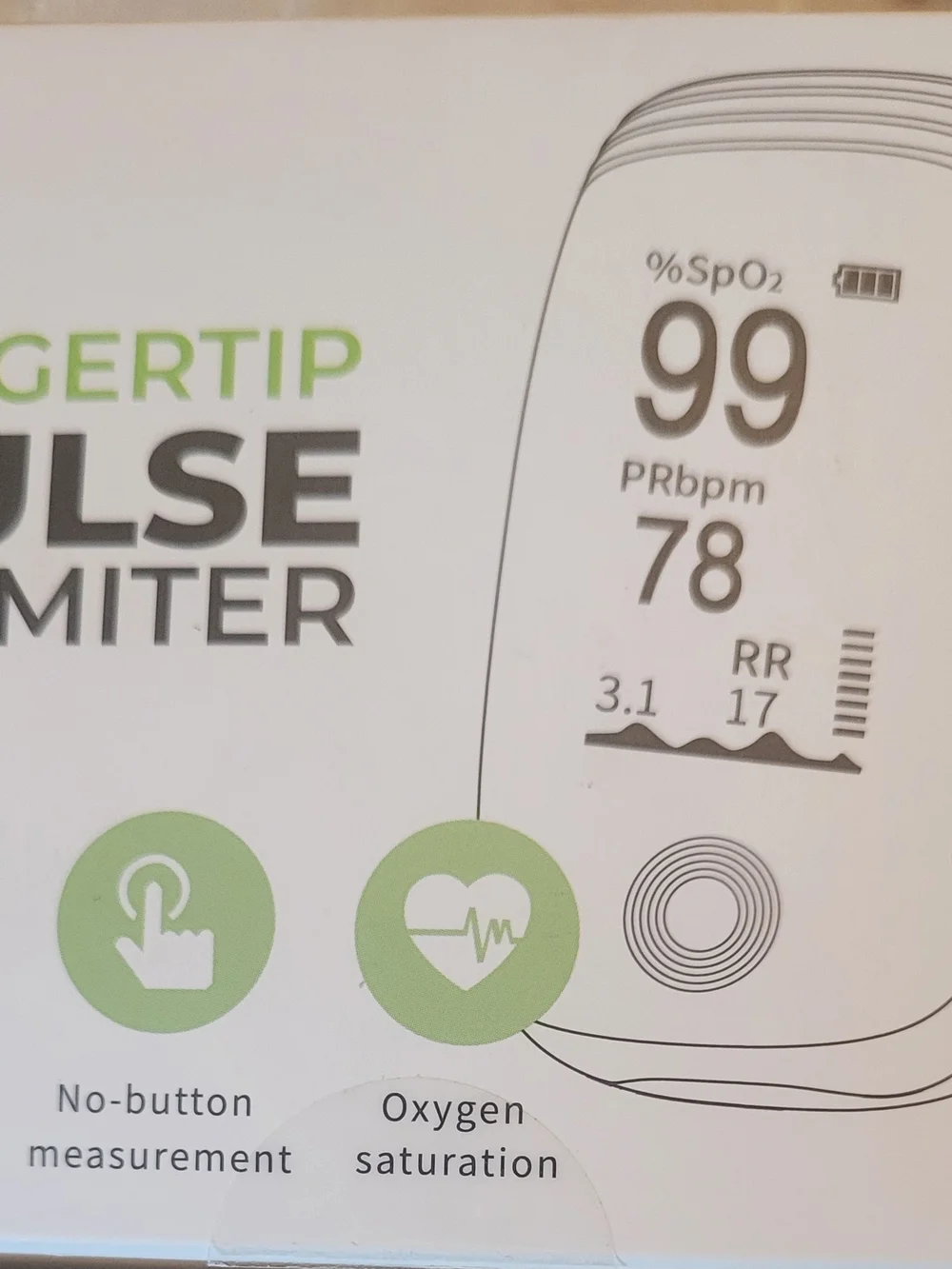 Fingertip Pulse Oximeter - White
